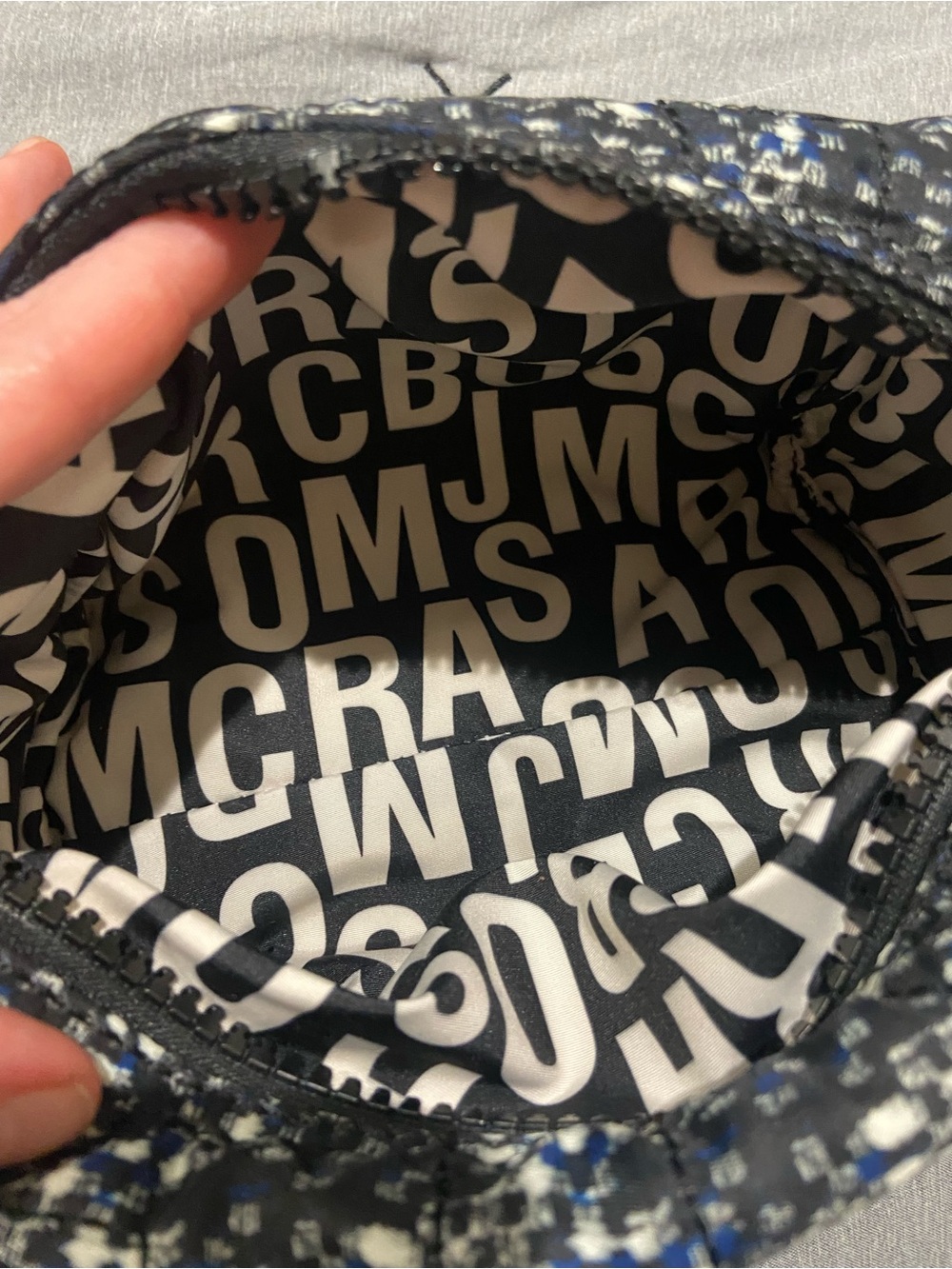 Marc by Marc Jacobs Quilted Tweed Cosmetic Pouch - Black, Navy & White - Picture 4 of 4